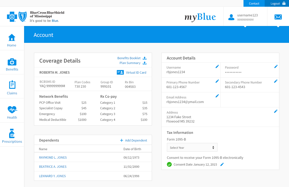 account details