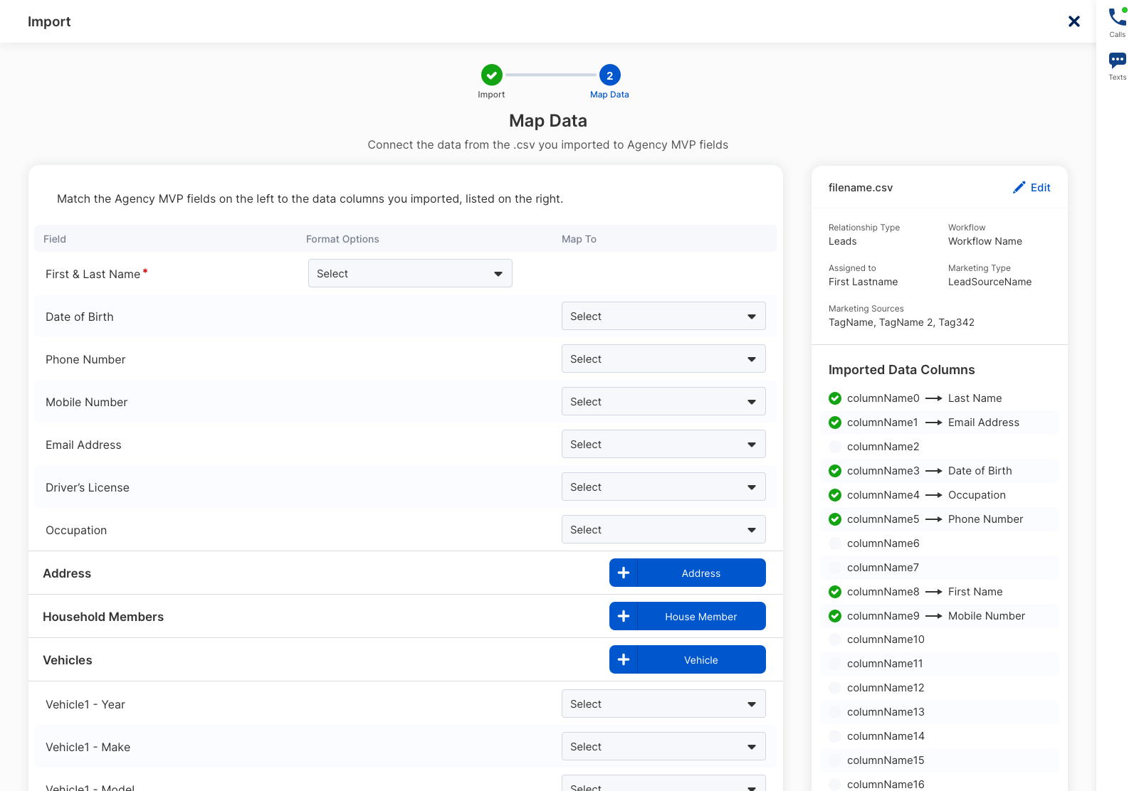 data flowing into the application